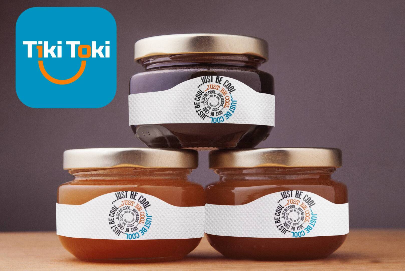 4 etiketi med honey labels
